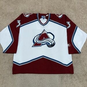 Vintage Patrick Roy Colorado Avalanche Starter Jersey NHL Men's 2XL White
